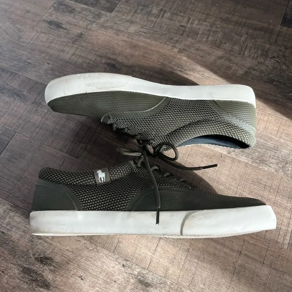 POLO RALPH LAUREN VERNON MESH LOW TOP BOAT SNEAKER DEFENDER GREEN SIZE 11.5